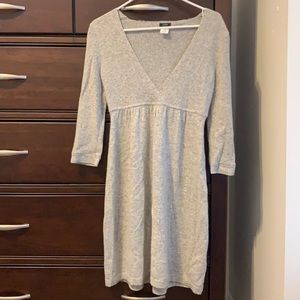 J. Crew gray cashmere v-neck dress